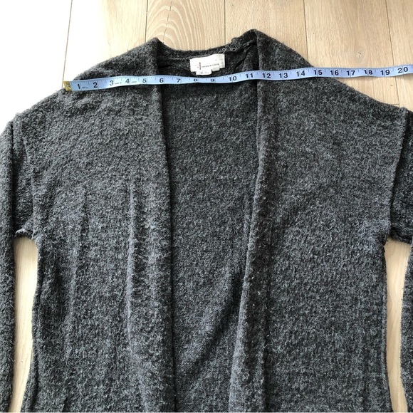Anthropologie Wool Blend Open Front Pocket Cardigan in Grey Size M - Picture 2 of 10